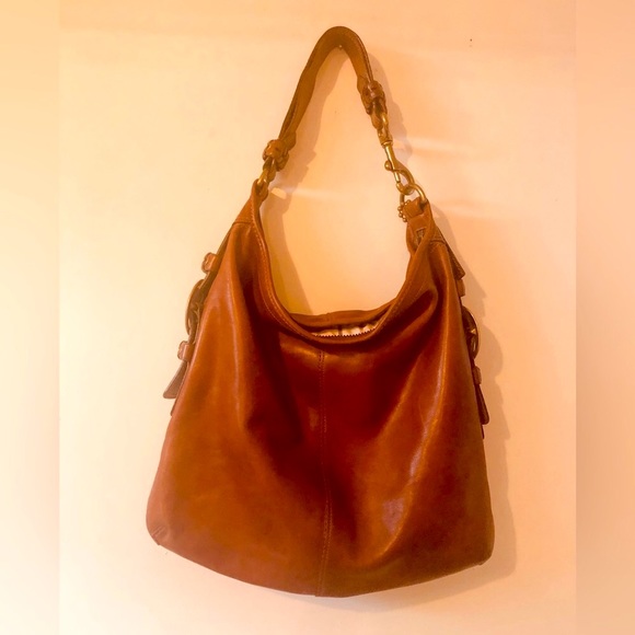 😍*RARE* COACH LARGE BLEEKER FELICIA COGNAC LEATHER HOBO! 😍 - Picture 3 of 16